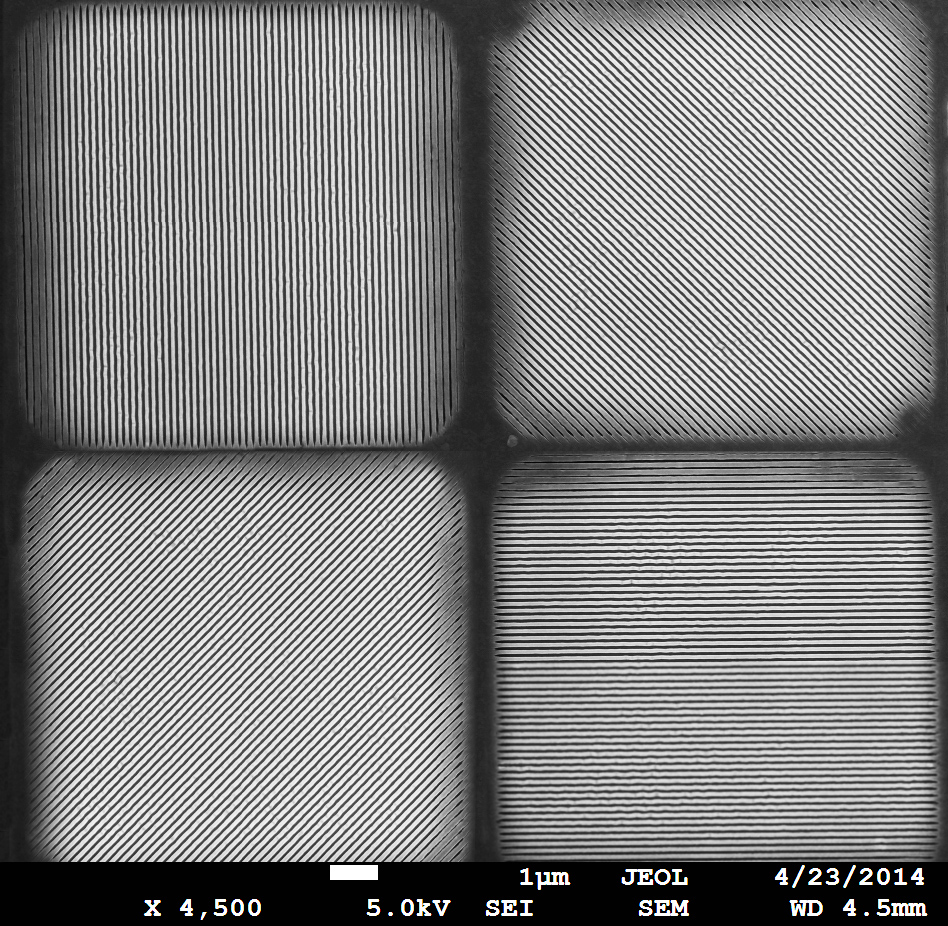 SEM image of pixelated polarizer SEM image of pixelated polarizer